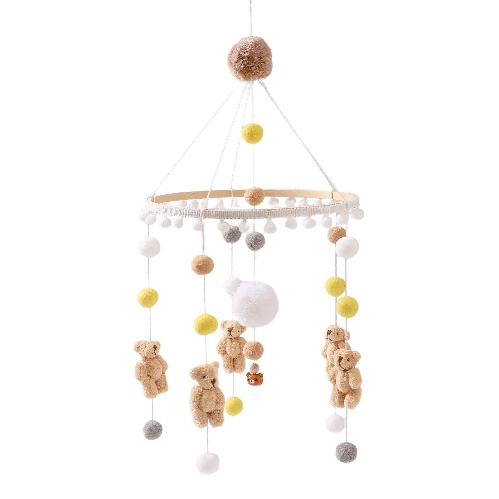 Baby Wooden Bedbell Bracket 0-12 Months Bed Bell Bracket Wooden Mobile Newborn Crochet Bed Bell Hanging Toys Newbaby Rattle Toys Purest Peak